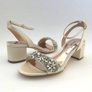 Badgley Mischka Women's Ivanna Crystal Embellished Block Heel Sandals